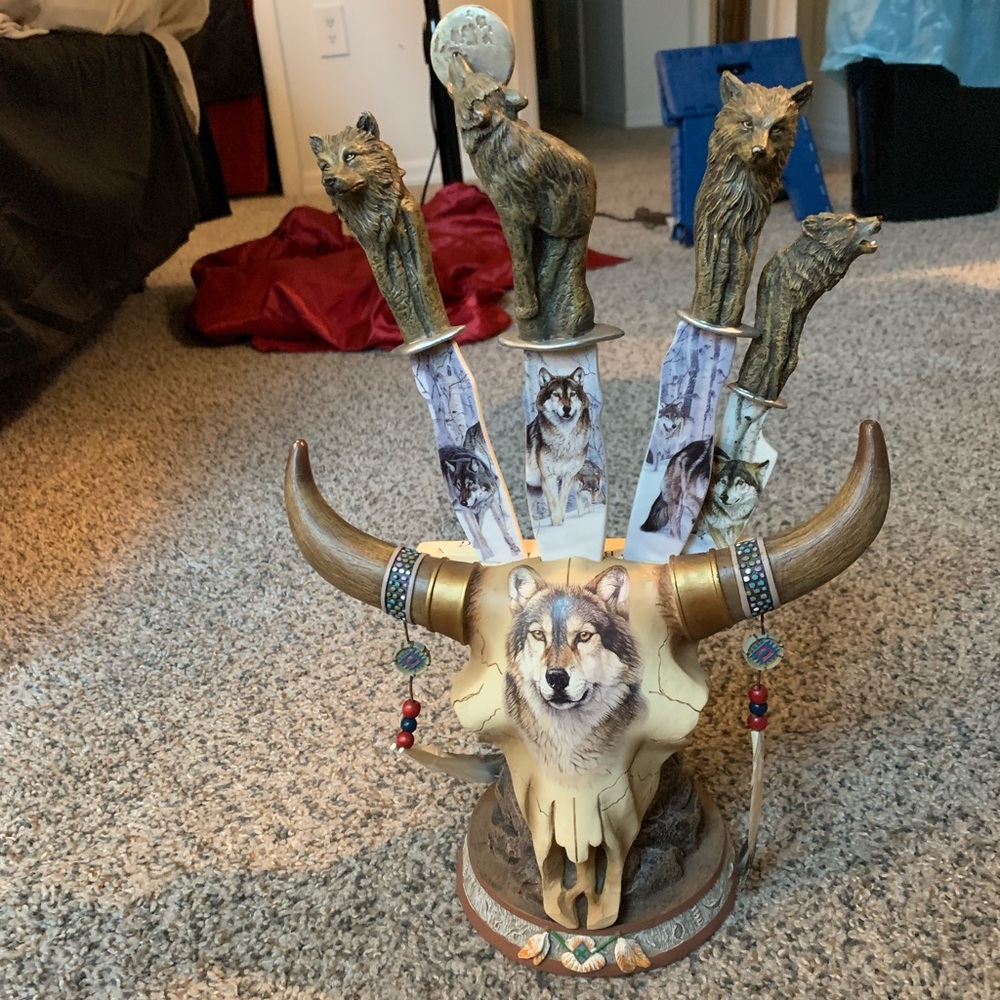 native American style knife display